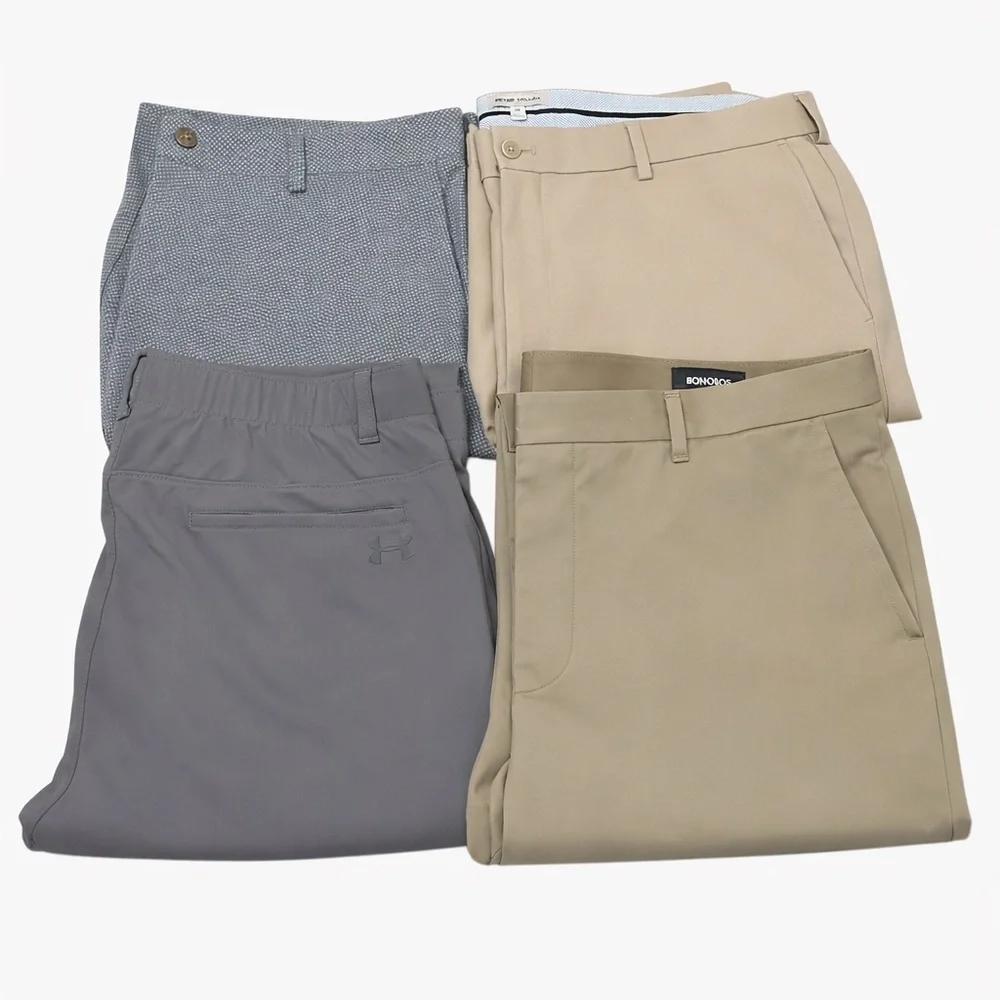 BUNDLE OF 4 MENS PANTS AND SHORTS PETER MILLAR BONOBOS UNDER ARMOR